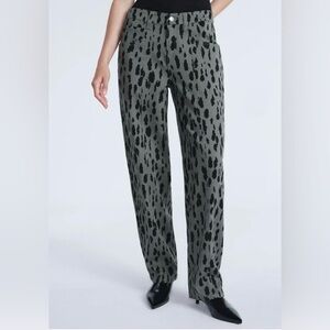 Leopard Print Wide Leg Jeans